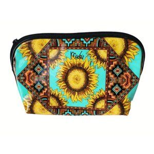 Vintage Bob Mackie Make Up Bag Tote Sunflower Cosmetic Bag